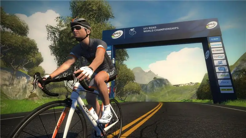 Соревнуйтесь по трассе чемпионата мира по шоссейным велосипедам, не выходя из дома