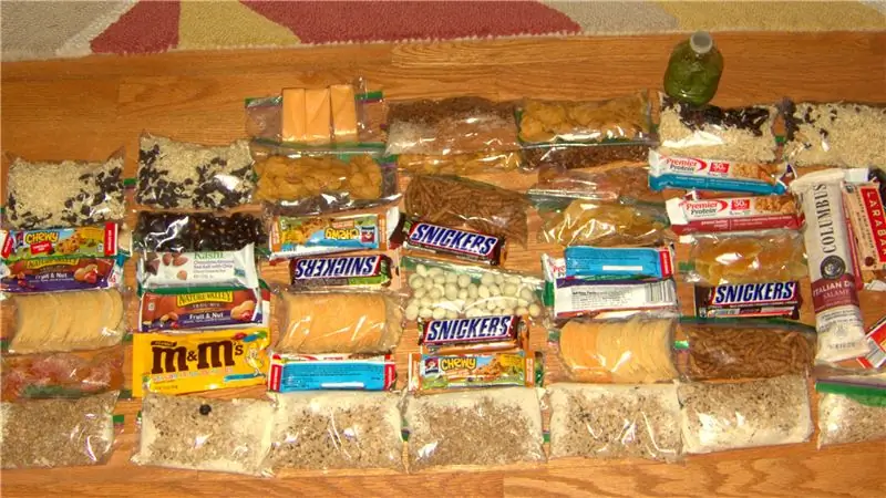 Моя еда для 9-дневного йо-йо Pfiffner Traverse. Завтрак, четыре закуски в день и один горячий ужин