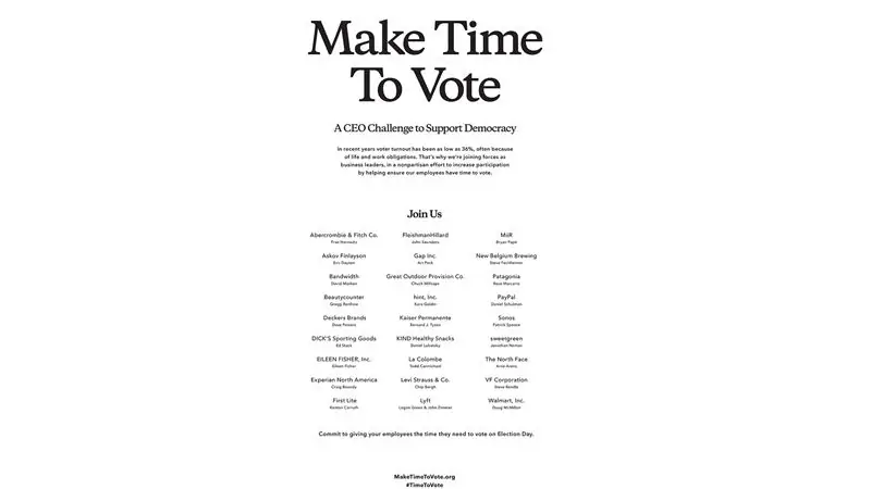 Кампания размещает эту полностраничную рекламу в The New York Times