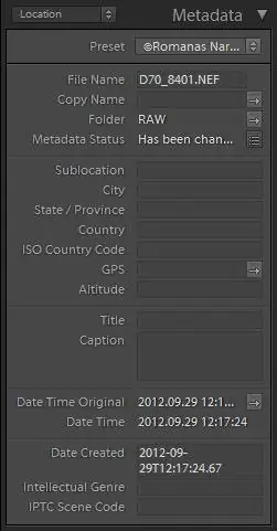 Метаданные местоположения в Lightroom