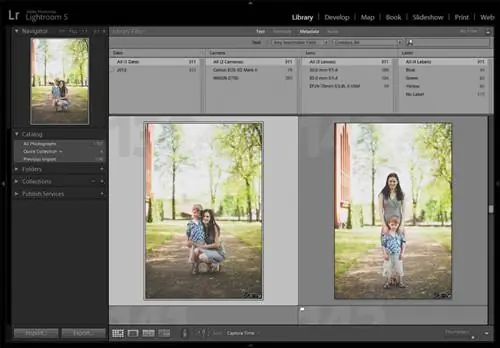 Параметры сортировки Lightroom