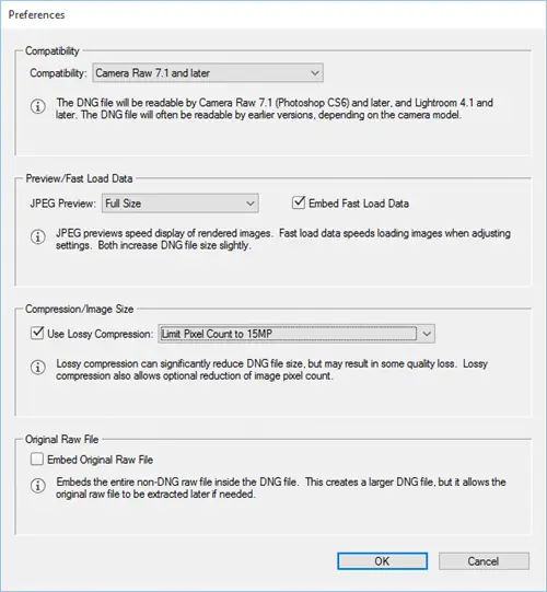 Почему я больше не конвертирую файлы RAW в DNG