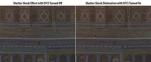 Shutter Shock с включенной и выключенной EFCS