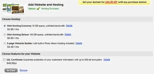 Добавить сайт и хостинг