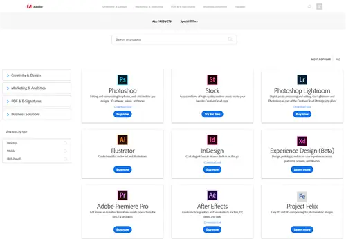 Каталог Adobe
