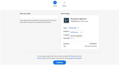 Обновление лицензии Lightroom 6