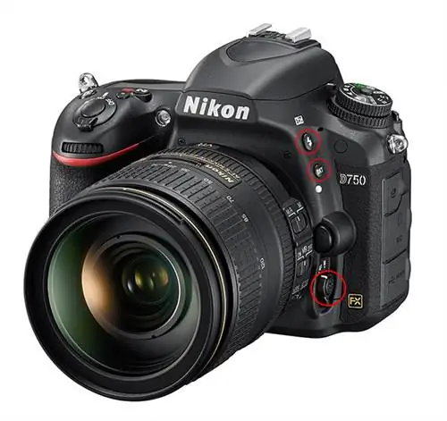 Передние кнопки Nikon D750