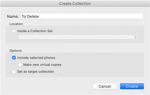 Создание коллекции Lightroom