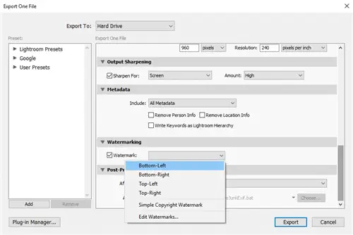 Шаблоны Lightroom с несколькими текстовыми водяными знаками