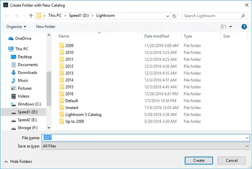 Новый каталог Lightroom
