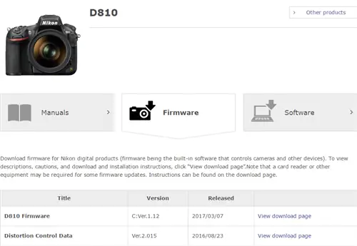 Скачать прошивку Nikon D810 Скачать прошивку Nikon D810