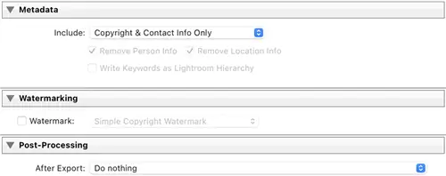 Экспорт метаданных Lightroom Classic. Постобработка водяных знаков.