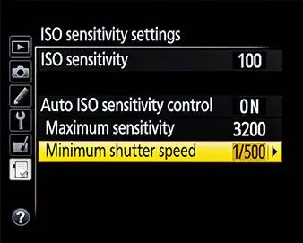 Автоматическая настройка минимальной выдержки ISO