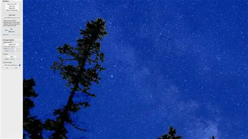 На этом скриншоте вы можете видеть, что Starry Landscape Stacker не полностью замаскировал одну сложную область деревьев. Вам придется вручную исправлять подобные проблемы с маскировкой.