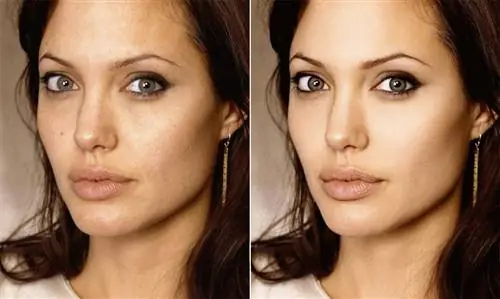 Анджелина Джоли до и после ретуши