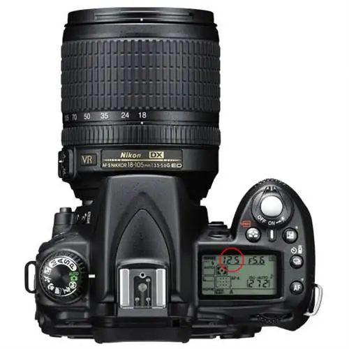 Верхняя панель Nikon D90 - выдержка