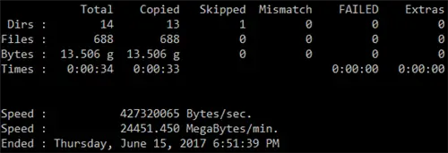 Передача Robocopy 10 GbE