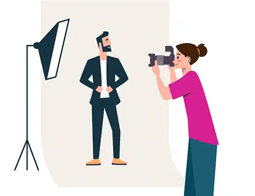 Портретная студийная фотография. Фотография в голову. Иллюстрация