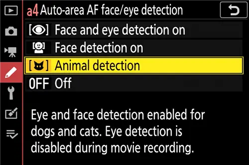 Nikon Z Обнаружение животных