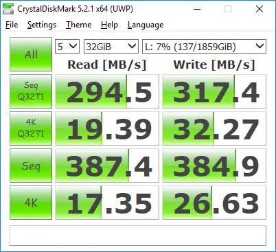 Беспроводной твердотельный накопитель WD My Passport CrystalDiskMark