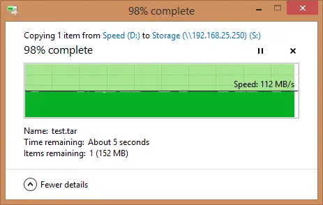 ioSafe 1513 Передача файлов Windows