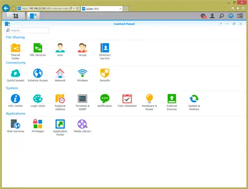 Панель управления ioSafe 1513
