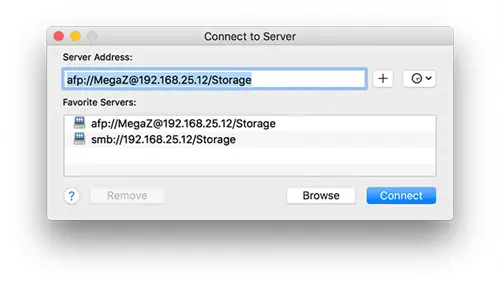 Подключение MacOS AFP