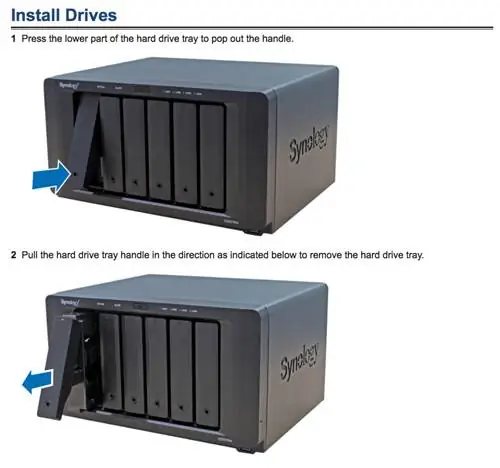 Установка накопителя Synology с 6 отсеками