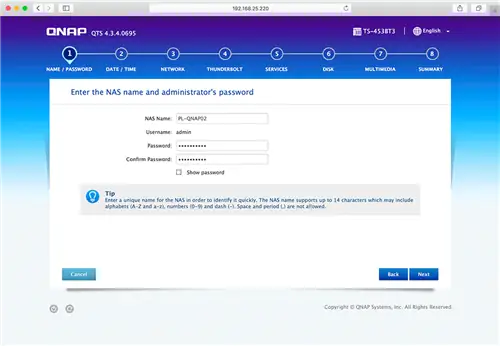 Настройка QNAP, шаг первый