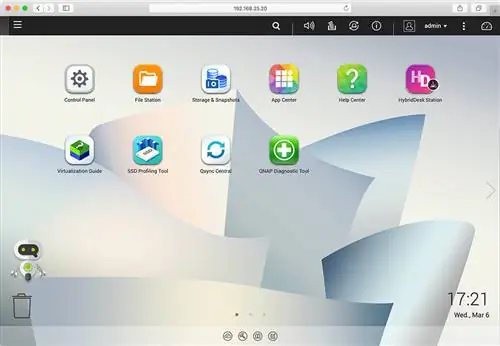 Главный экран QNAP