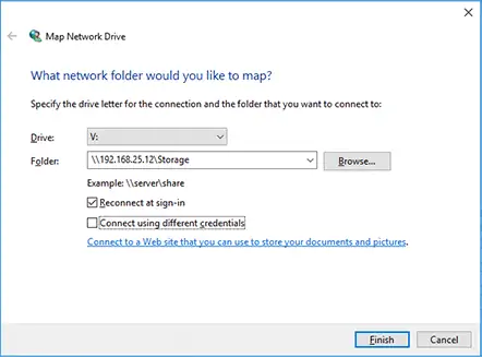 Подключить сетевой диск Windows