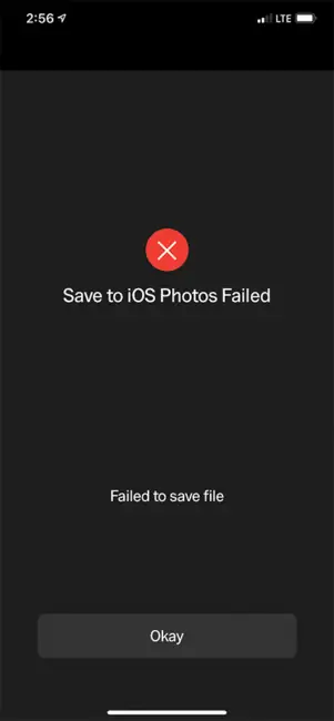 Сохранить на iOS не удалось