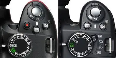 Nikon D3200 против D3100 с верхним циферблатом