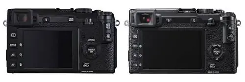 Fuji X-E1 против X-E2 Назад
