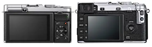 Fuji X-M1 против X-E1 Назад