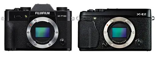 Fuji X-T10 против X-E2 спереди