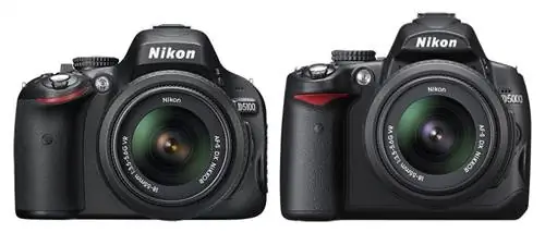 Nikon D5100 против D5000 спереди