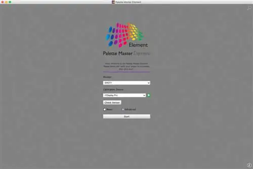 Начальный экран Мастера палитр