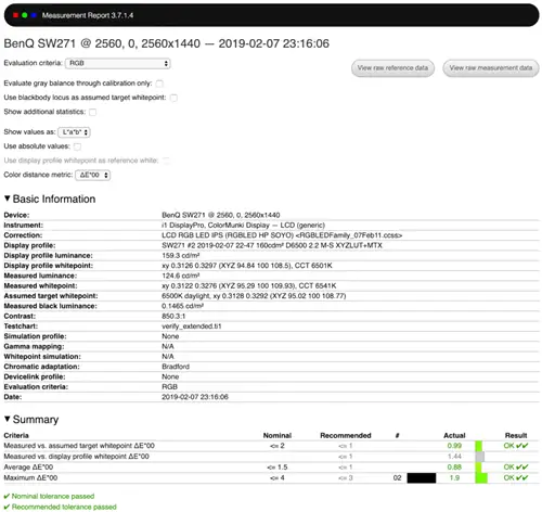 SW271 Проверка заводской калибровки AdobeRGB