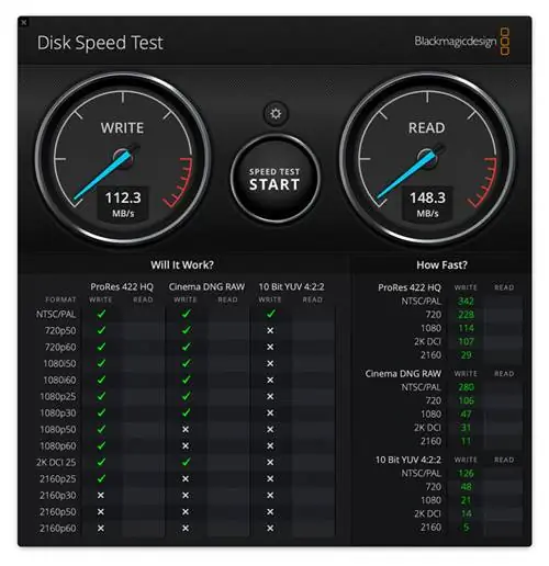 Тест Samsung Pro Plus Blackmagicdesign