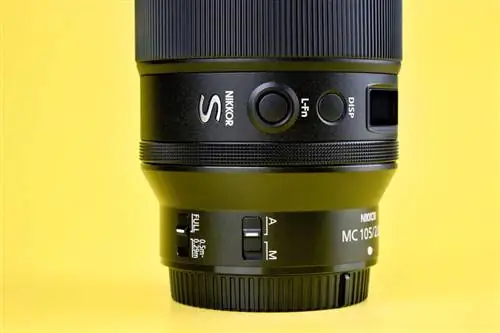 Nikon Z 105mm f2.8 Переключатели и кнопки для макросъемки