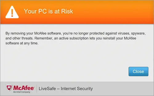 Удаление McAfee