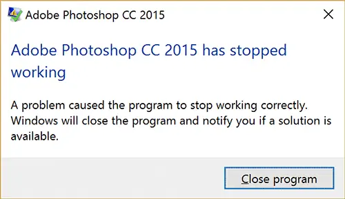 Сбой Photoshop CC 2015