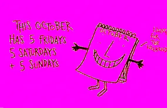 Это не было 823 года с момента последнего октября. Было 5 пятниц / суббот / воскресенья