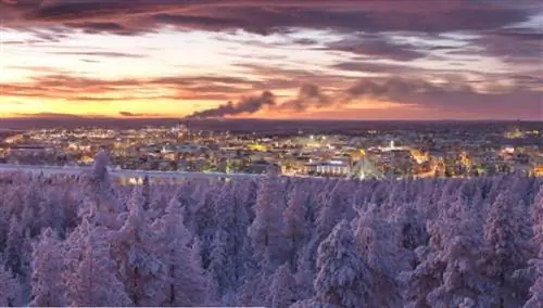 Панорама Романьеви ночью зимой