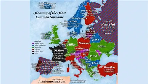 Значение самых распространенных фамилий в Европе