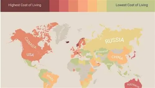 Карта мира по уровню жизни