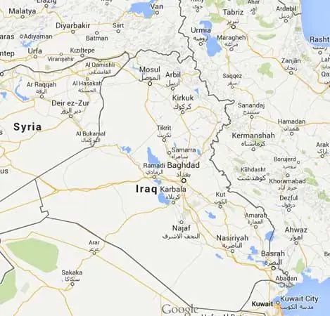 Карта Курдистана, северный Ирак.