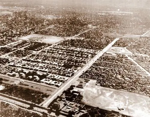 Аэрофотоснимок Тренч-Тауна в 1955 году. Фотография сделана Джеком Тиндейлом.