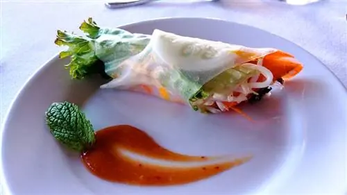 Веганские блинчики с начинкой от Living Light Pop-Up Dinner. Форт-Брэгг, Калифорния